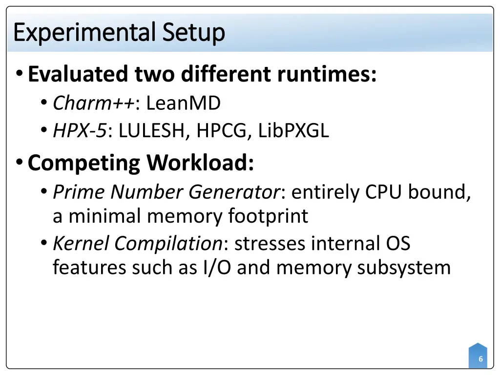 experimental setup experimental setup evaluated