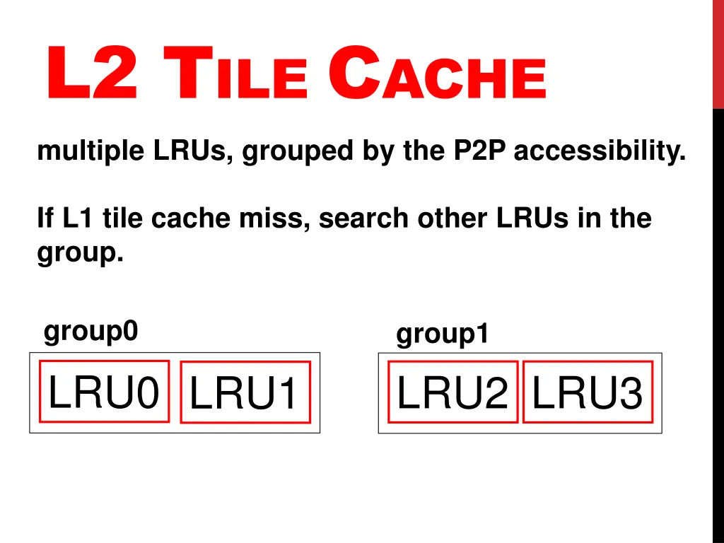 l2 t ile c ache multiple lrus grouped