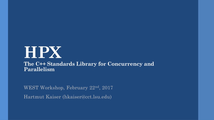 hpx the c standards library for concurrency