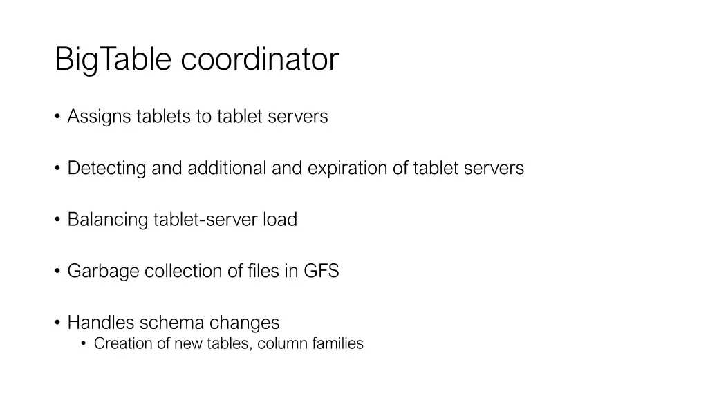 bigtable coordinator
