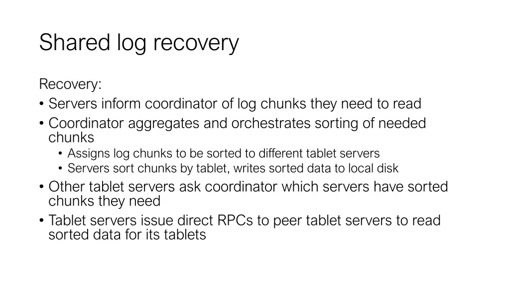 shared log recovery
