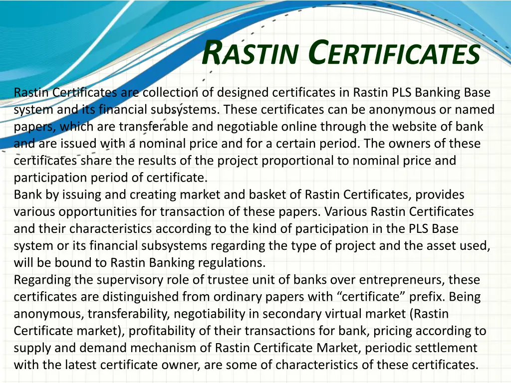 r astin c ertificates
