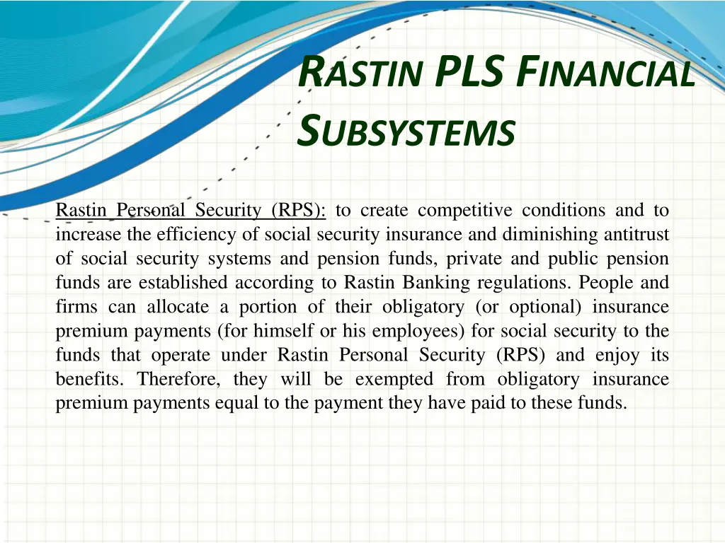 r astin pls f inancial s ubsystems 2