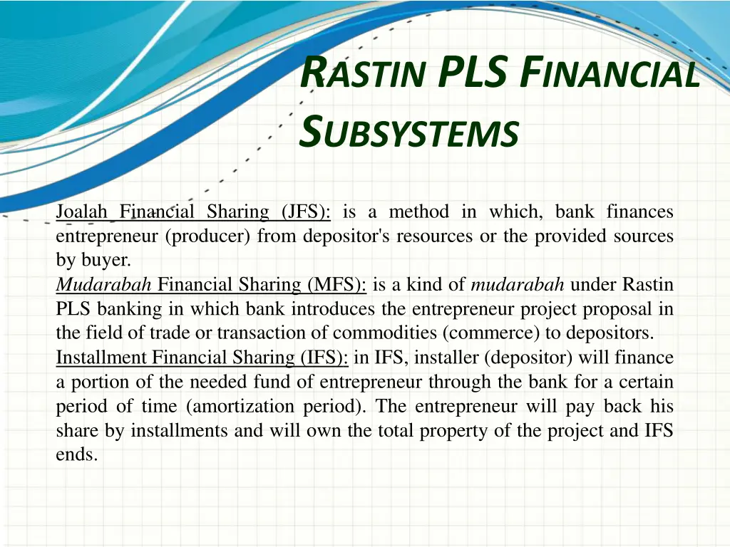r astin pls f inancial s ubsystems