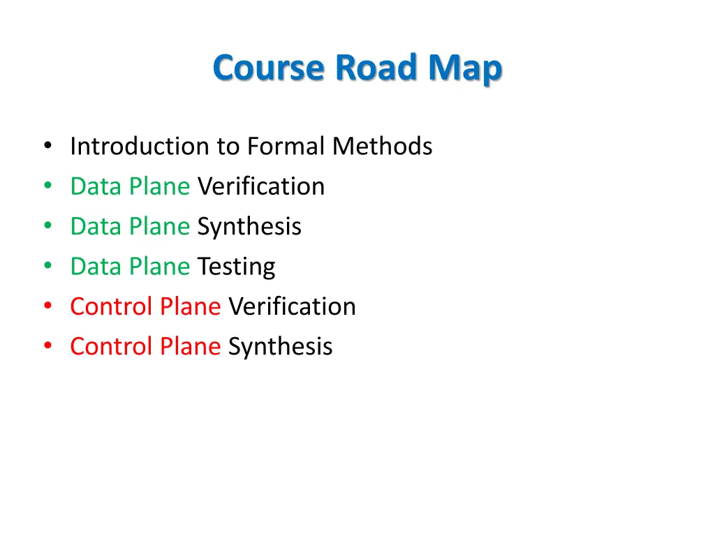 course road map