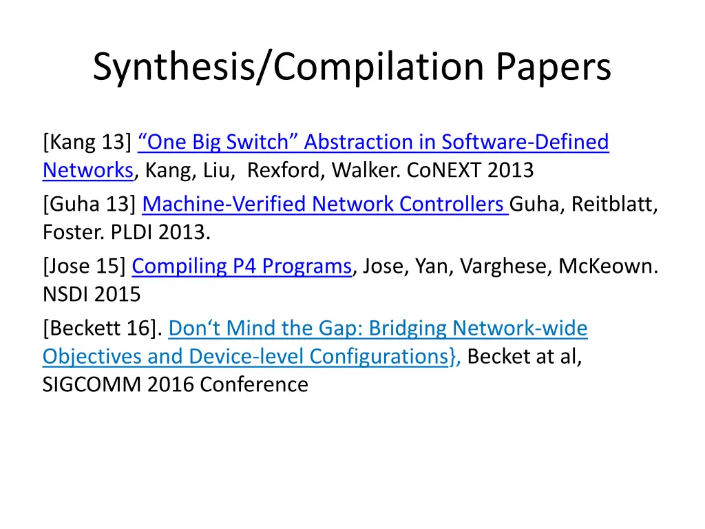 synthesis compilation papers