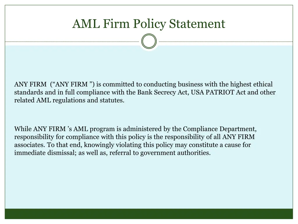 aml firm policy statement