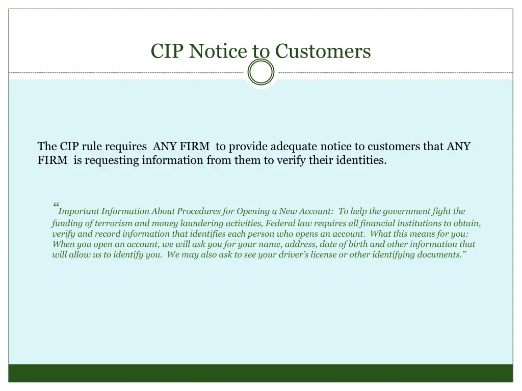 cip notice to customers