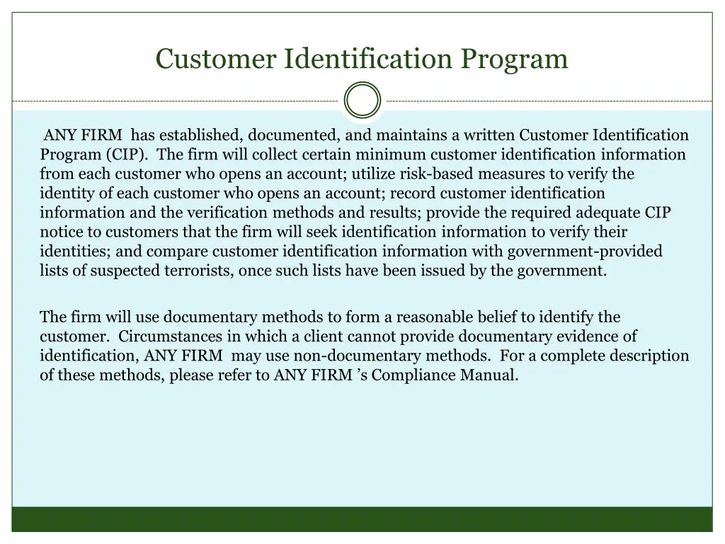 customer identification program