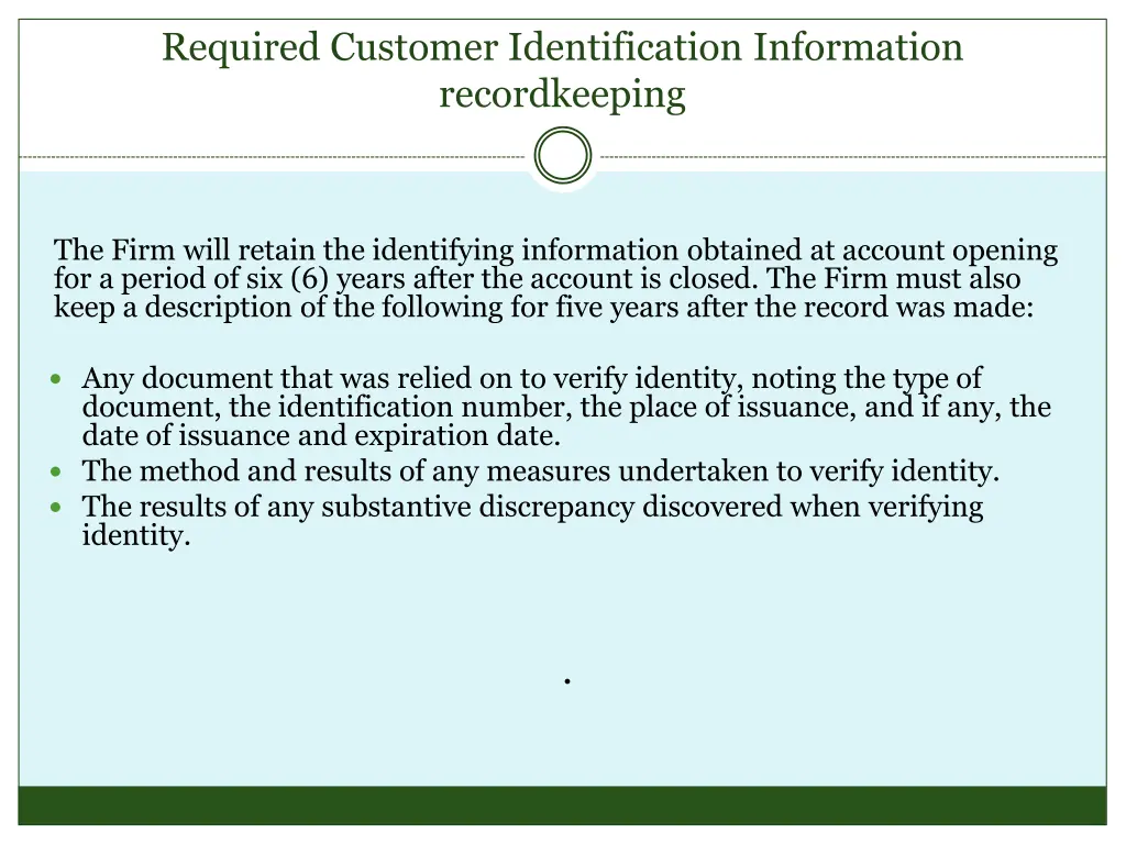 required customer identification information 1