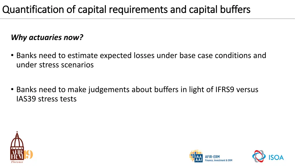 quantification of capital requirements 6