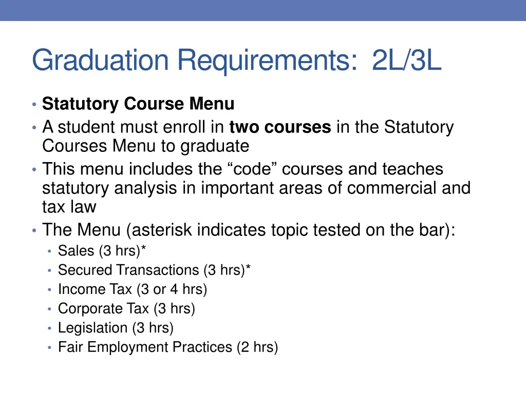 graduation requirements 2l 3l 1