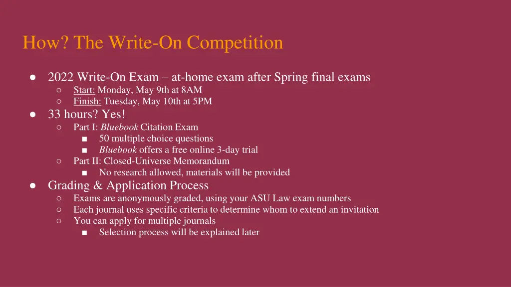 how the write on competition