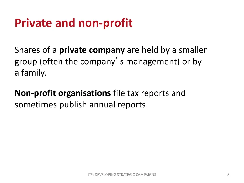 private and non profit