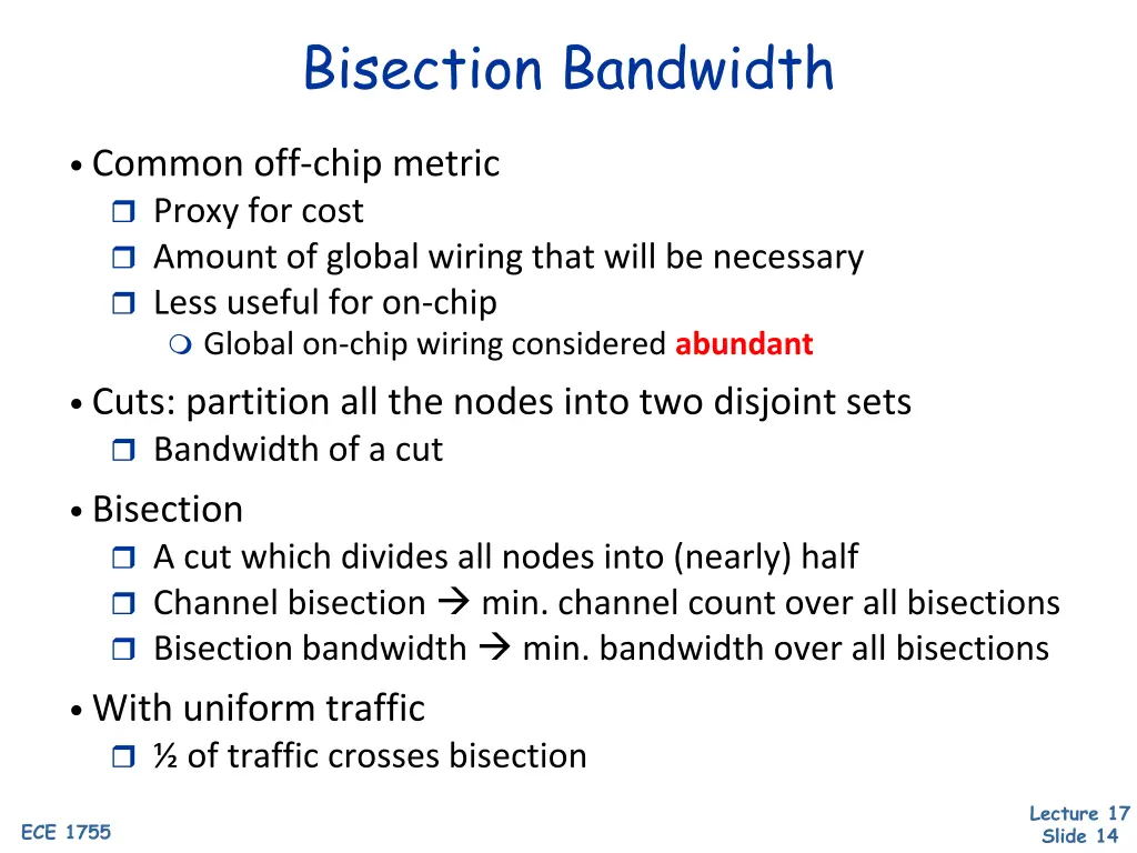 bisection bandwidth