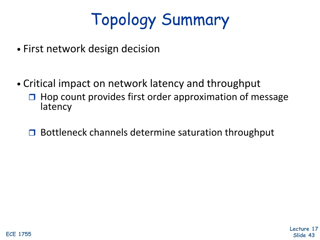 topology summary