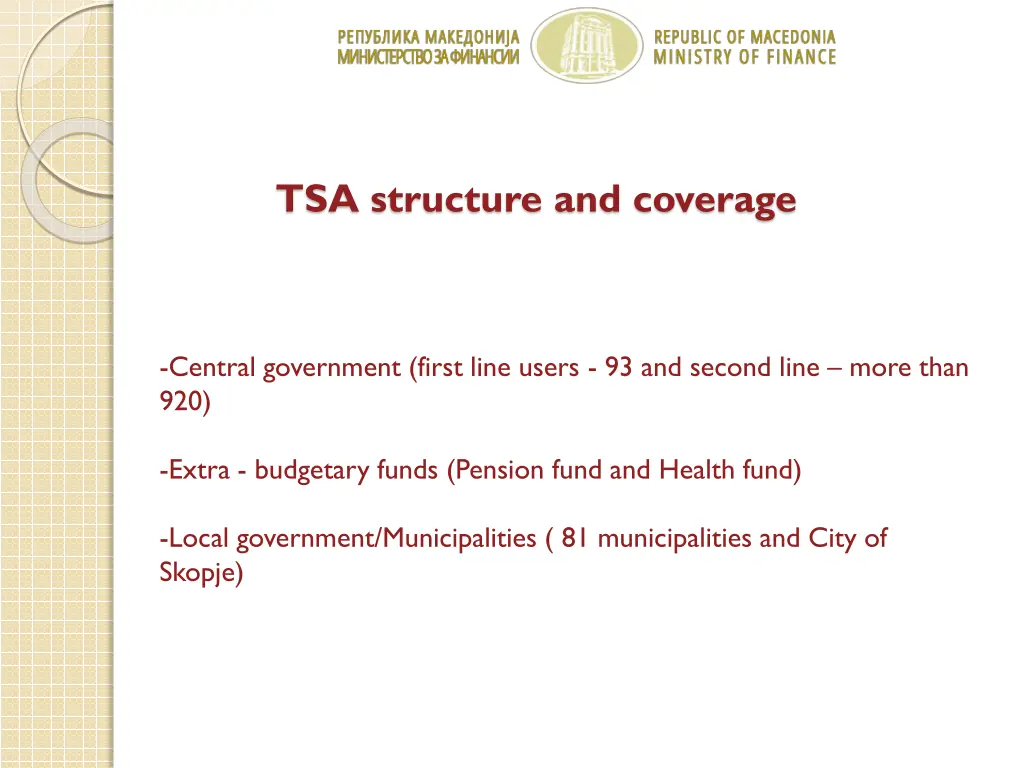 tsa structure and coverage
