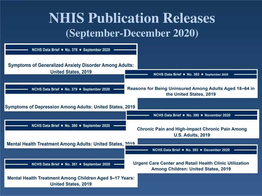 nhis publication releases september december 2020