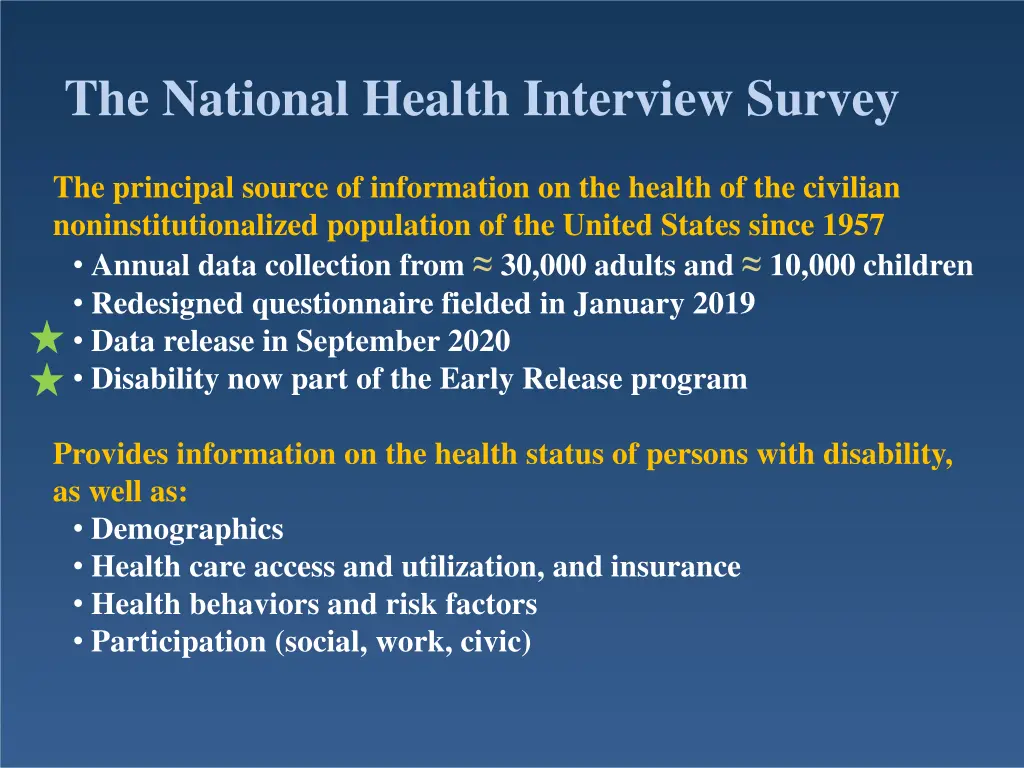 the national health interview survey