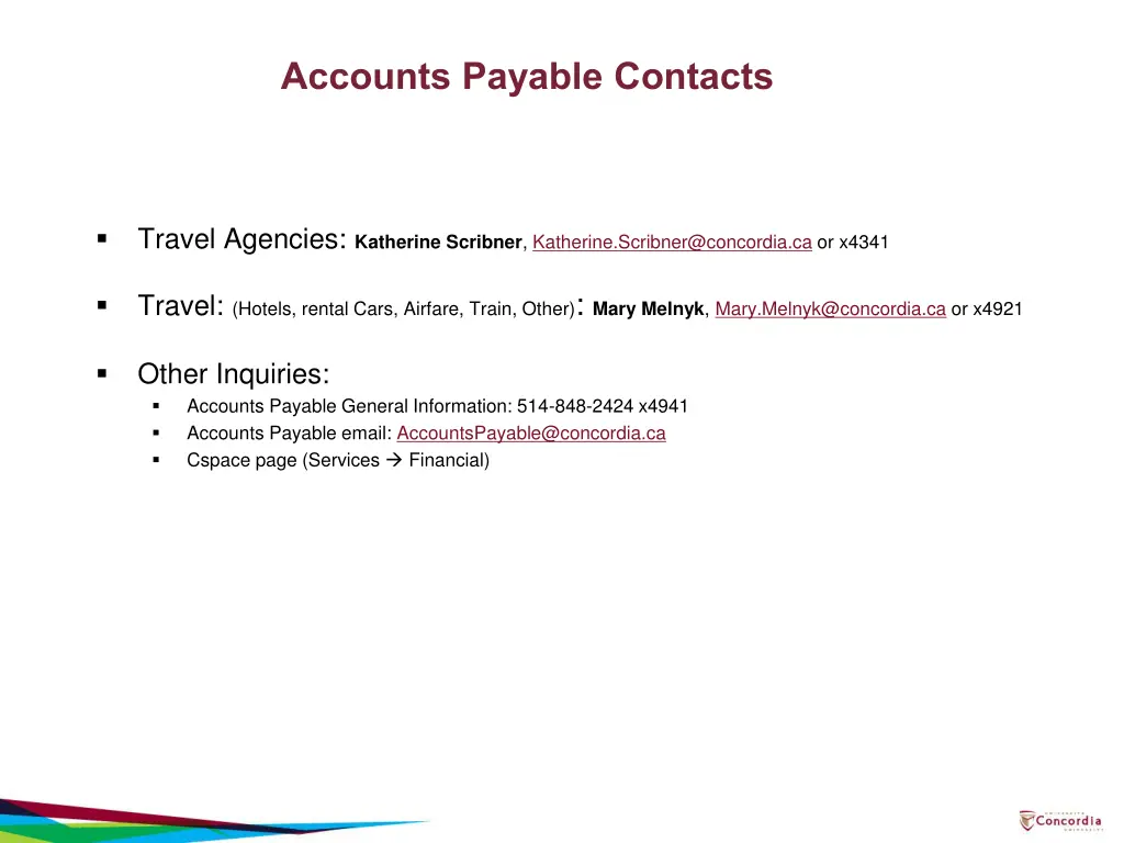accounts payable contacts 1