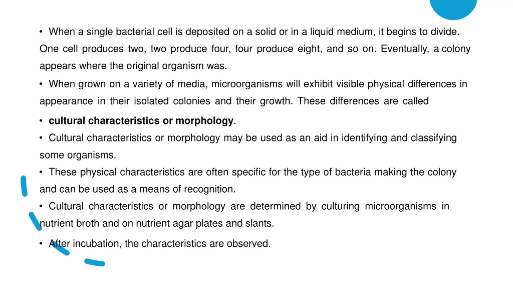 when a single bacterial cell is deposited