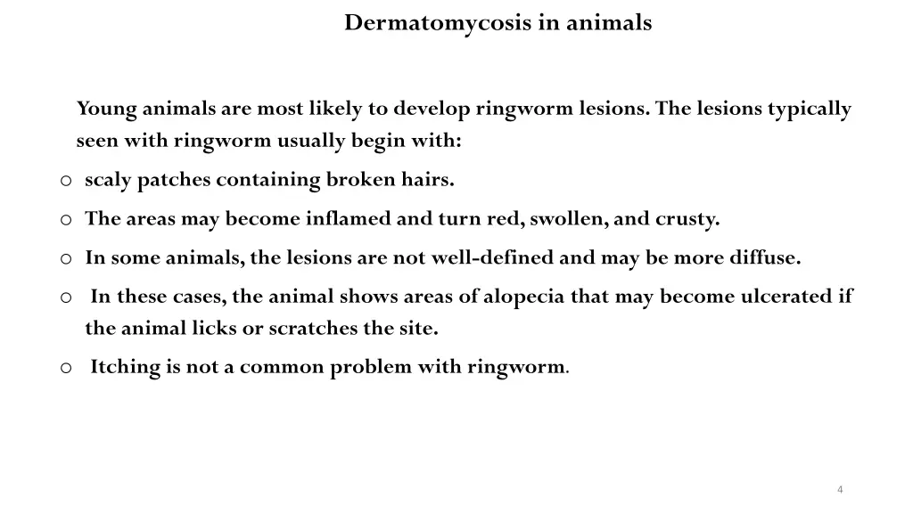 dermatomycosis in animals