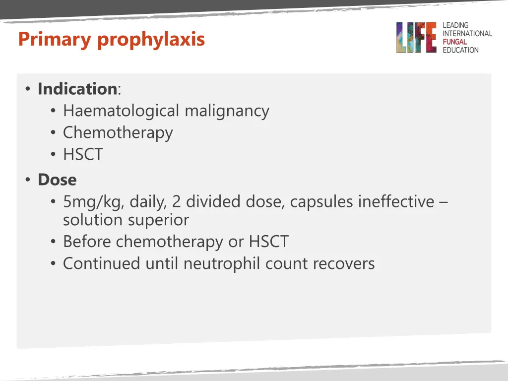 primary prophylaxis