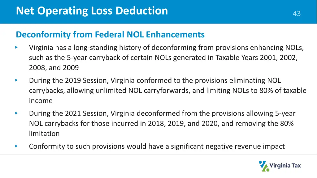 net operating loss deduction