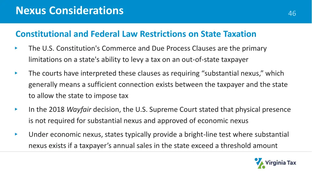 nexus considerations