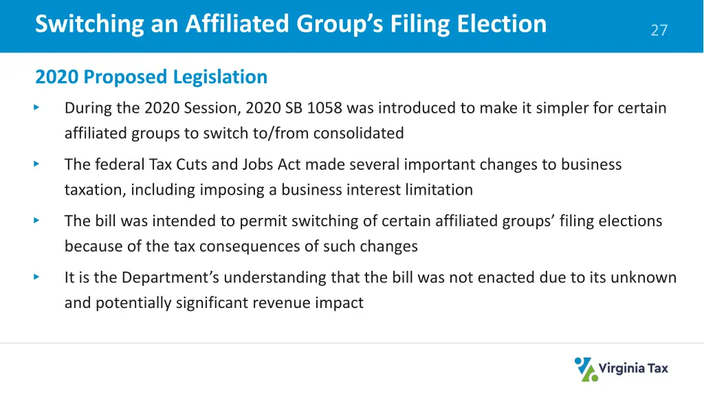 switching an affiliated group s filing election 2