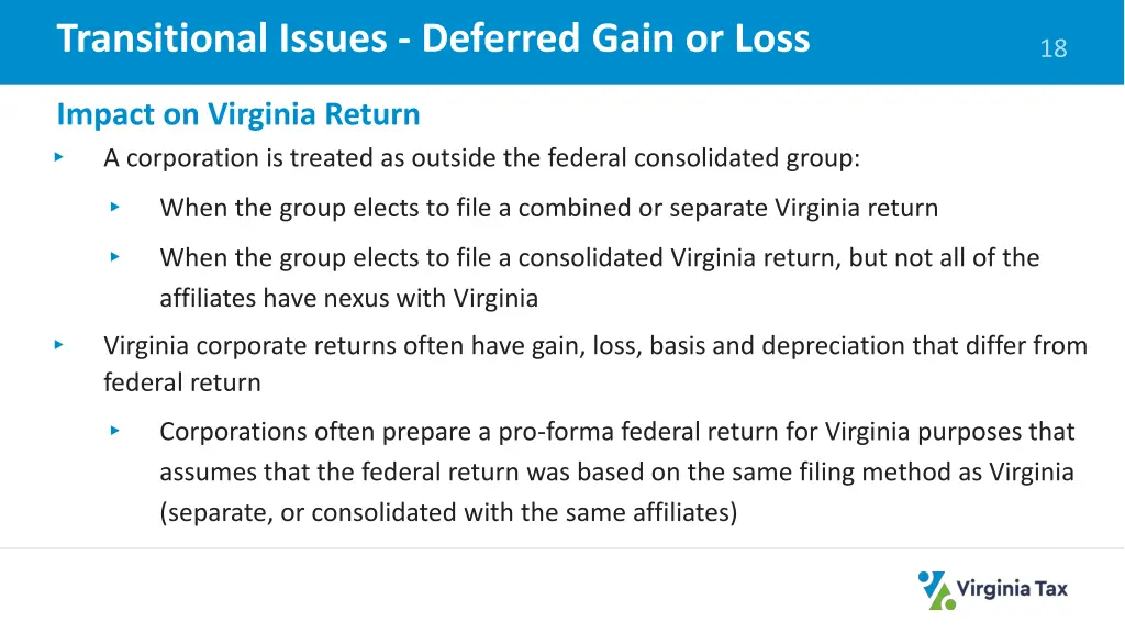 transitional issues deferred gain or loss 1