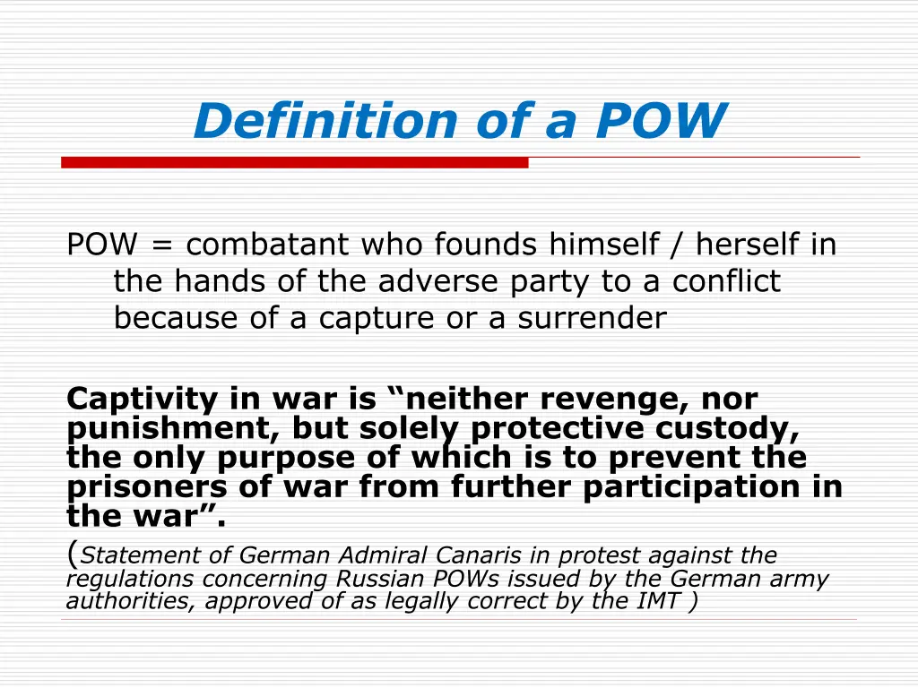 definition of a pow
