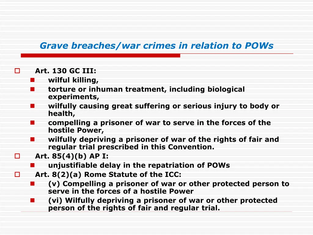 grave breaches war crimes in relation to pows