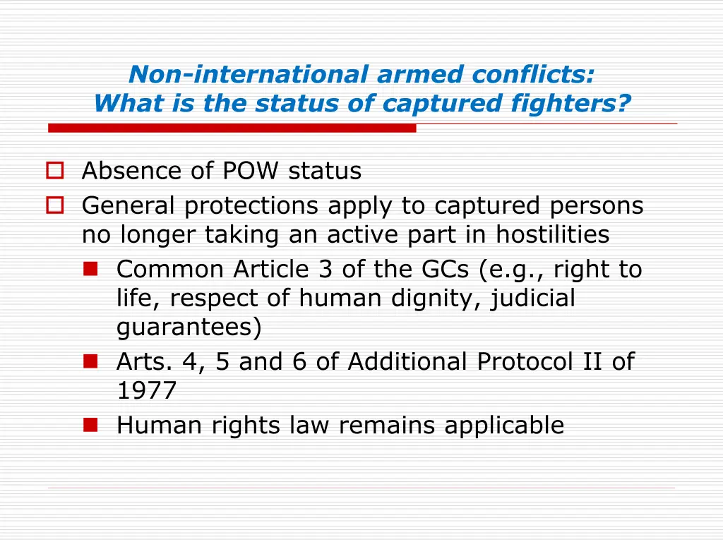 non international armed conflicts what