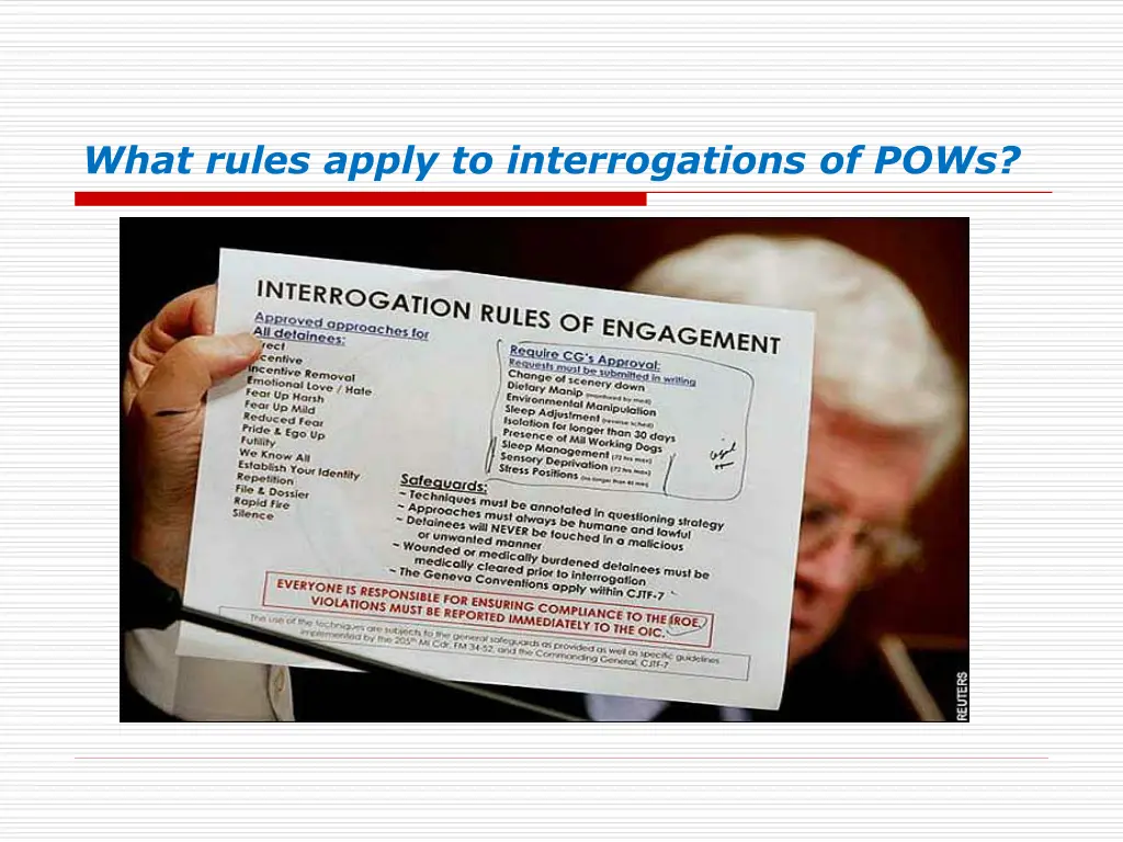 what rules apply to interrogations of pows 1