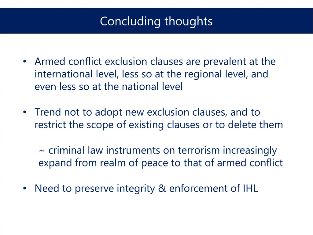 concluding thoughts