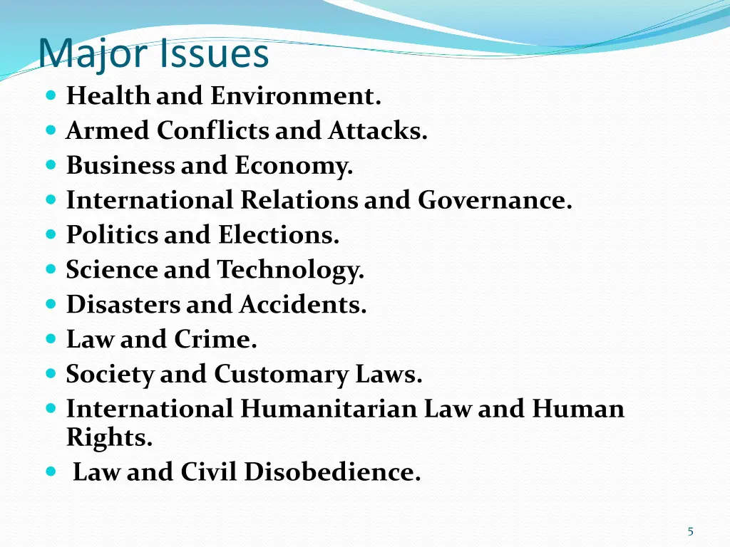 major issues health and environment armed
