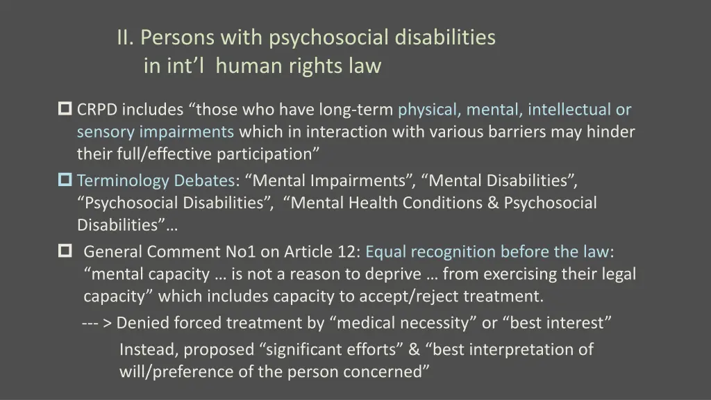 ii persons with psychosocial disabilities