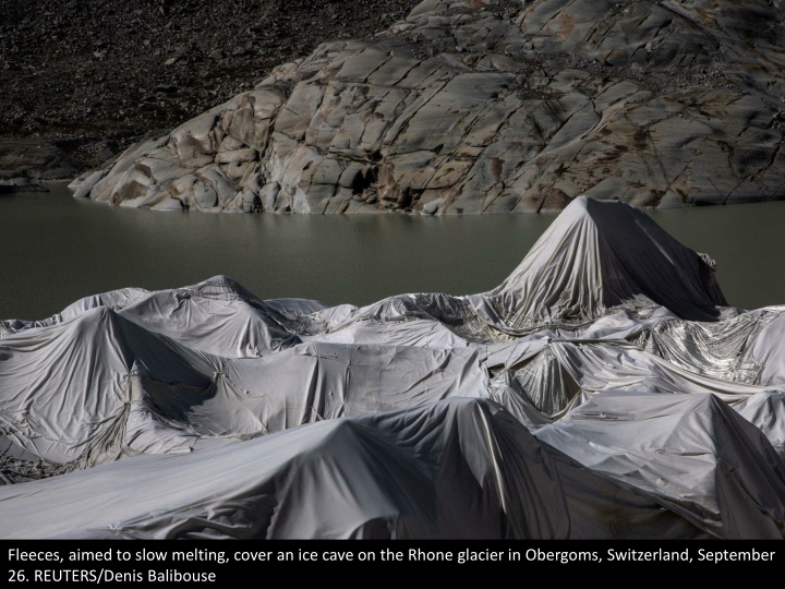 fleeces aimed to slow melting cover an ice cave