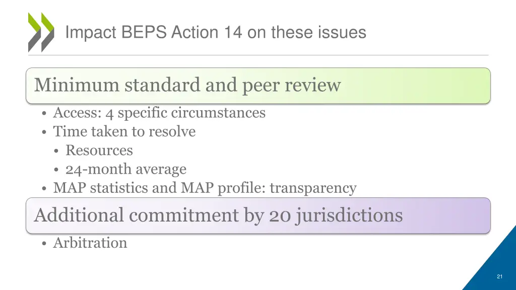 impact beps action 14 on these issues