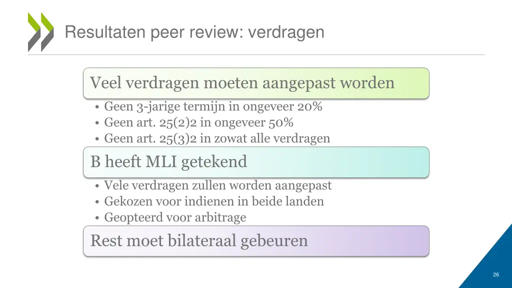 resultaten peer review verdragen