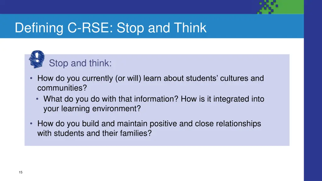 defining c rse stop and think