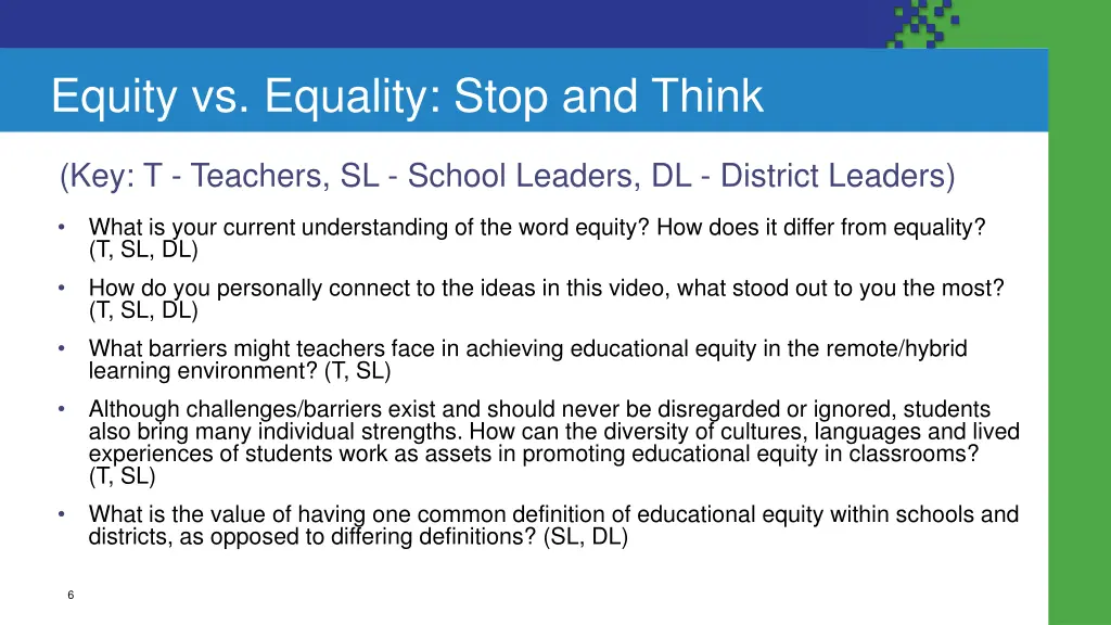 equity vs equality stop and think