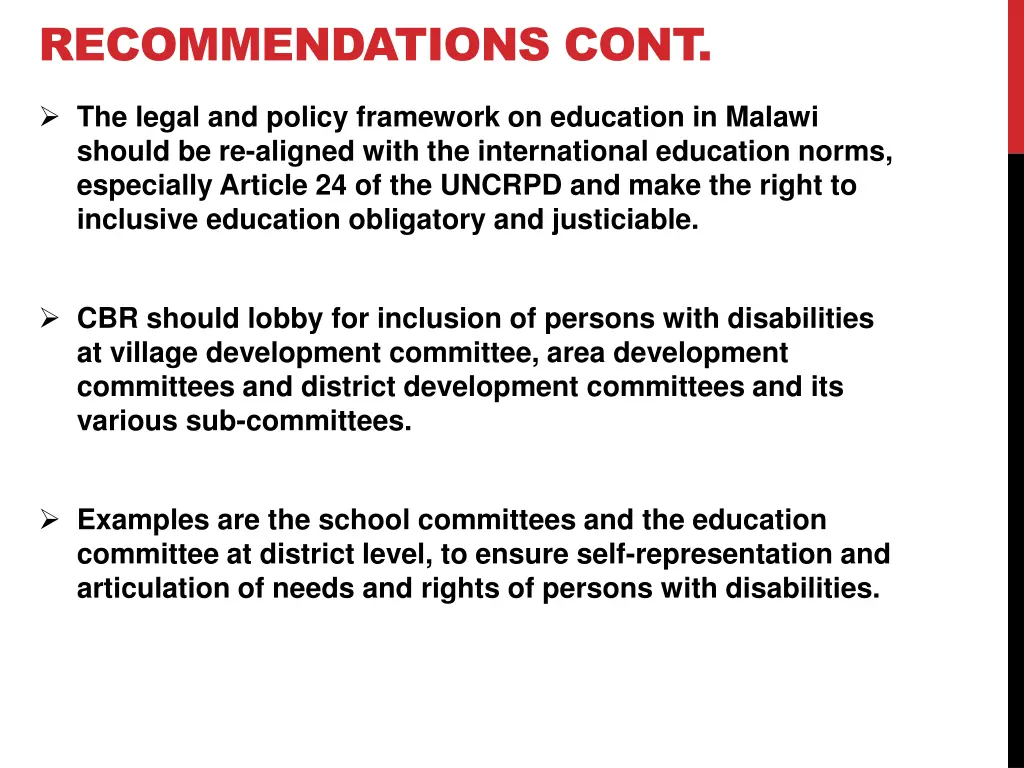 recommendations cont 3