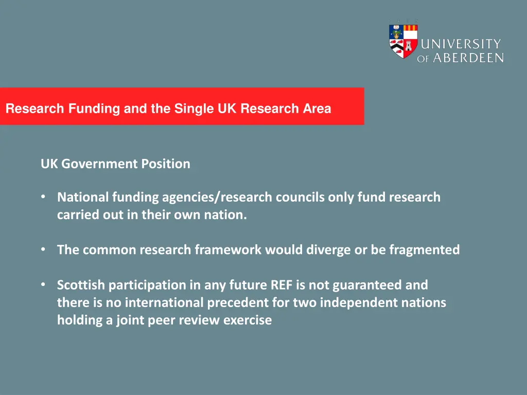 research funding and the single uk research area 2