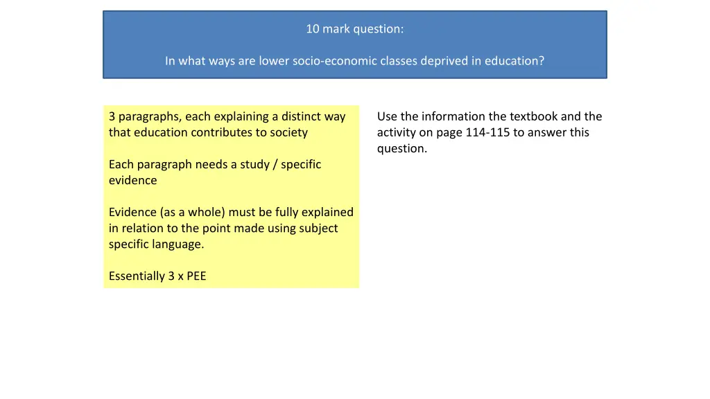 10 mark question