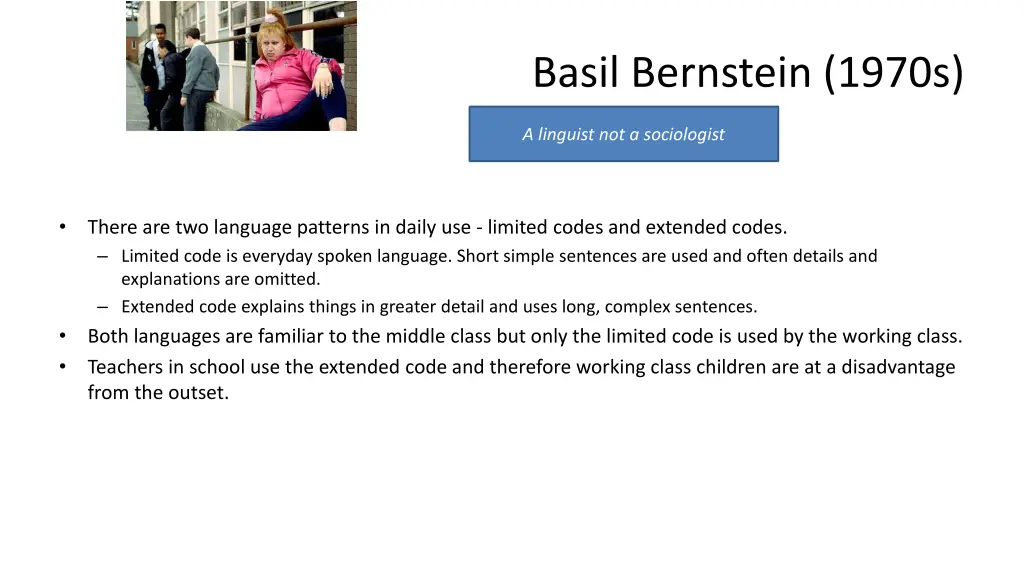 basil bernstein 1970s