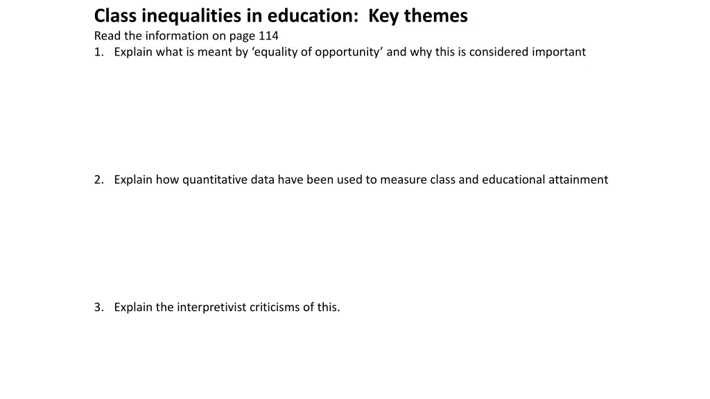 class inequalities in education key themes read