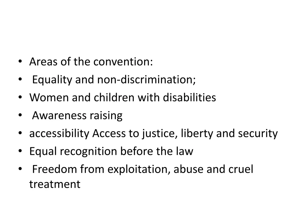 areas of the convention equality