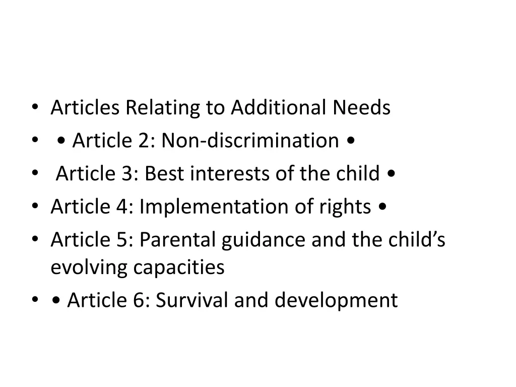 articles relating to additional needs article